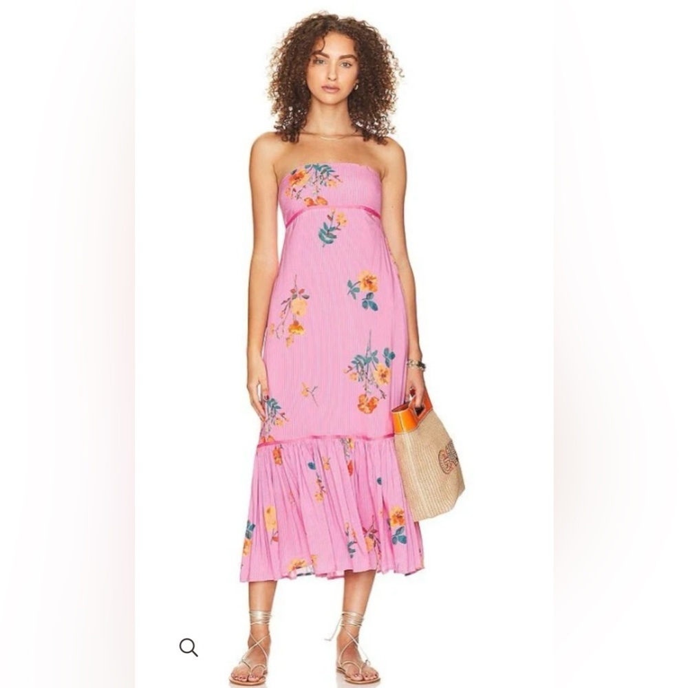 Free People Grapefruit Rosie Posie Midi dress medium